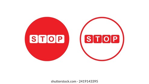 stop sign on white background. Vector icon.