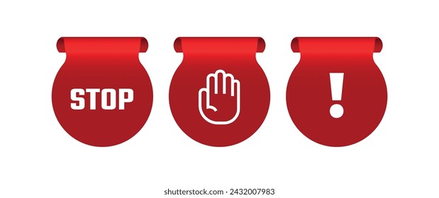 señal de stop sobre fondo blanco. Icono de vector.