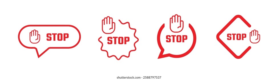 stop sign on white background. Vector icon.
