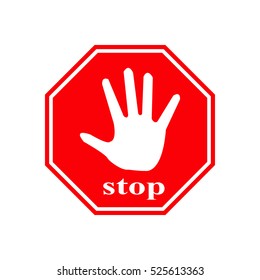 Stop sign on a white background