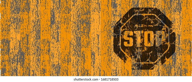 stop sign on yellow background. Vector icon.
