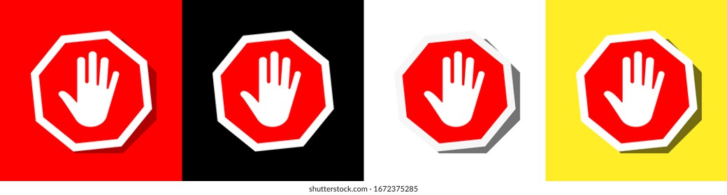 Stop sign with open hand