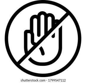 Detener El Icono De La Lámpara De Palm Aislado En Fondo Blanco