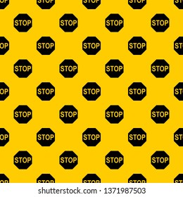Stop sign pattern seamless vector repeat geometric yellow for any design