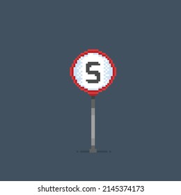 stop sign in pixel style