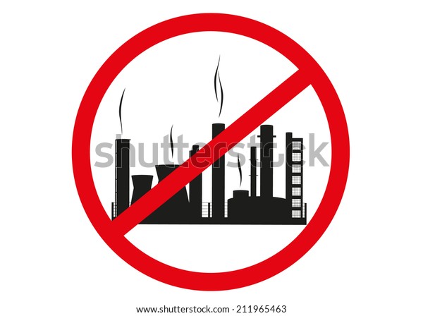 Stop Sign Pollution Plant Smoke Red Stock Vector (Royalty Free) 211965463