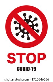 STOP sign to prevent the spread of coronavirus infection. Vector illustration on white back ground.