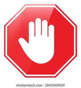 Stop sign, prohibited. Red stop traffic sign. Vector illustration for apps and web design