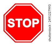 stop sign is prohibited, Stop traffic sign, red vector illustration for apps and webdesign, Wall Red Stop Sign Vector illustration EPS10 printable design.