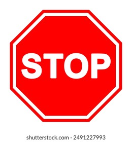 stop sign is prohibited, Stop traffic sign, red vector illustration for apps and webdesign, Wall Red Stop Sign Vector illustration EPS10 printable design.