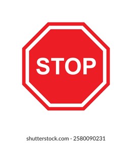 stop sign is prohibited, Stop traffic sign, red vector illustration for apps and webdesign, Wall Red Stop Sign Vector illustration EPS10 printable design.