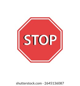 Stop sign prohibited, stop traffic sign, red vector for apps and website. Stop sign vector road sign.