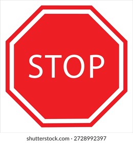 señal de stop está prohibida, señal de tráfico Stop, Ilustración vectorial roja para App y diseño web, Ilustración vectorial de señal de stop roja de pared EPS10 diseño imprimible.