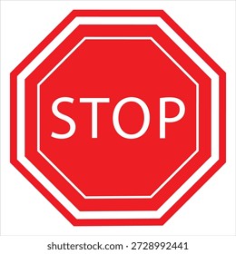 Stoppschild ist verboten, Stoppverkehrszeichen, rote Vektorgrafik für Apps und Webdesign, Wall Red Stoppschild Vektorgrafik EPS10 druckbares Design.