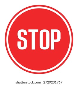 Stoppschild ist verboten, Stoppverkehrszeichen, rote Vektorgrafik für Apps und Webdesign, Wall Red Stoppschild Vektorgrafik EPS10 druckbares Design.