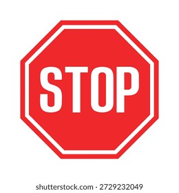 stop sign is prohibited, Stop traffic sign, red vector illustration for apps and webdesign, Wall Red Stop Sign Vector illustration EPS10 printable design.