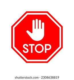 The stop sign is prohibited. Vector 10 eps.