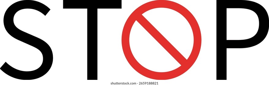 señal de stop está prohibida, Ilustración vectorial para App y Diseño web, señal de stop aislada sobre fondo blanco

