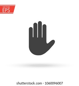 Stop sign push hand. Do not enter stop symbol with hand. Silhouette of human open palm. Hand gesture . Stop symbol for your web site design, logo, app, UI. Vector illustration, EPS10.