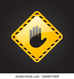 Stop sign push hand. Do not enter stop symbol with hand. Silhouette of human open palm. Hand gesture . Danger, Coution, Attantion, Keep out risk sign. Stop symbol for your web site design, logo, app.