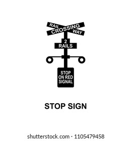 stop sign railway icon. Element of railway signs for mobile concept and web apps. Detailed stop sign railway icon can be used for web and mobile. Premium icon on white background
