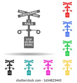 stop sign railway multi color style icon. Simple glyph, flat vector of railway warnings icons for ui and ux, website or mobile application