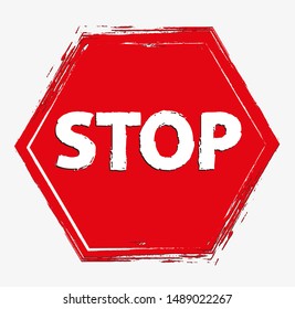 stop sign red background. vector icon.