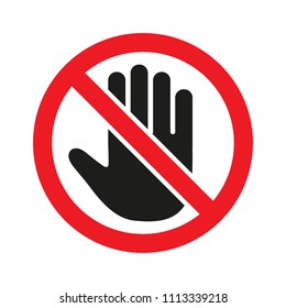 stop sign in a red circle on a white background