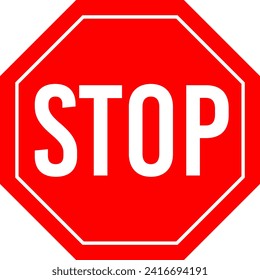 Stop sign red color graphic illustration 