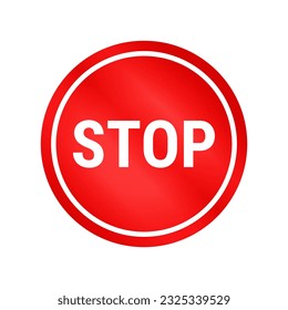 Stoppen Sie die Anmeldung in roter Farbfarbe und Form des Fahrzeugs mit weißer Linie
