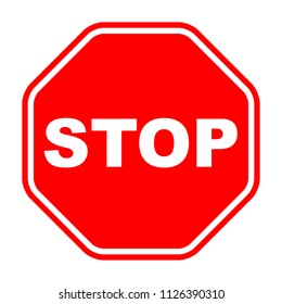 Stop Sign Red Isolated On White: เวกเตอร์สต็อก (ปลอดค่าลิขสิทธิ์ 