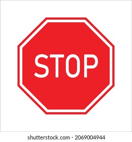 stop sign, road warning sign, sign and symbol, vector illustration.