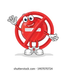 stop sign say no mascot. cartoon vector