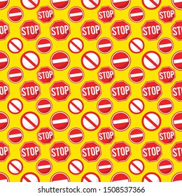 stop sign seamless pattern vector illustration background