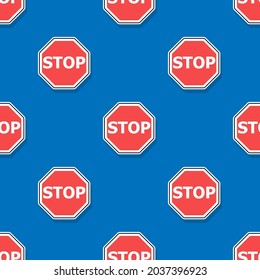Stop sign seamless pattern. Vector illustration.