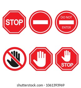 Stop Sign Set Isolated On White Stock Vector (Royalty Free) 1061393969 ...