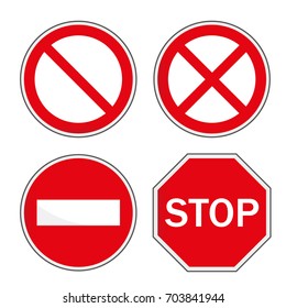 Stop sign, set. Vector illustration