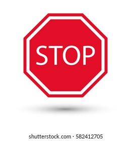 stop sign with shadow. Vector illustration