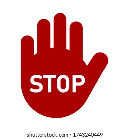 Stop Sign Shortfingered Hand Icon Vector Stock Vector (Royalty Free ...