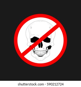 stop sign skull vector