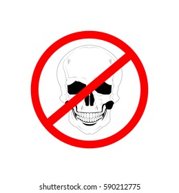 stop sign skull vector