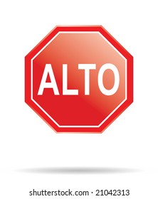 stop sign in spanish "alto"