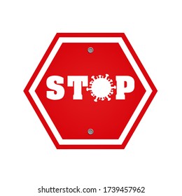 Stop sign. Stop spread coronavirus icon design. Stop virus vector illustration