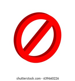 Stop sign symbol. Flat Isometric Icon or Logo. 3D Style Pictogram for Web Design, UI, Mobile App, Infographic. Vector Illustration on white background.