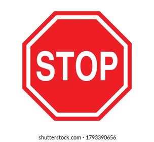 Signo STOP / Símbolo aislado con fondo rojo, Ilustración vectorial.