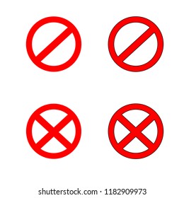 Stop sign symbol set. Warning stopping icon, red stops signal.