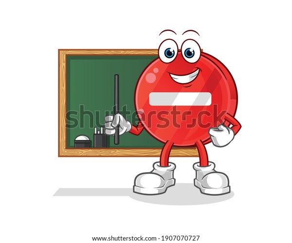 stop sign teacher\
vector. cartoon character