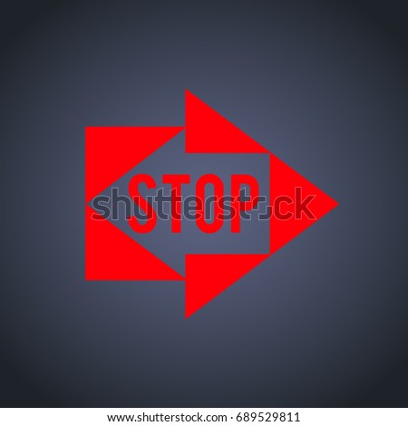 stop sign template logo abstract arrows stock vector royalty free
