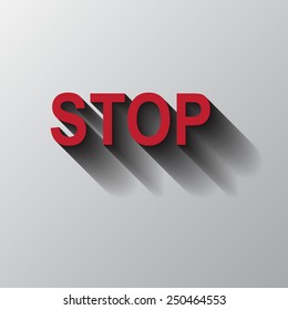 Stop Sign text long shadow