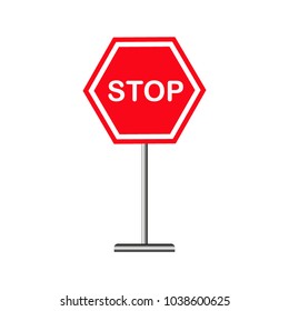Stop sign. Traffic stop sign. Vector traffic icon